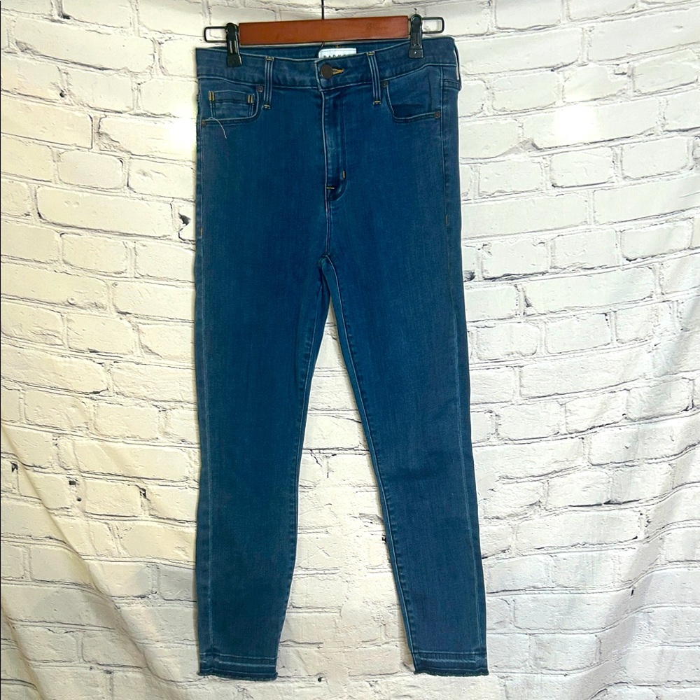 Parker Smith Skinny Raw Hem Skinny Blue Jeans Size 28 Excellent Condition